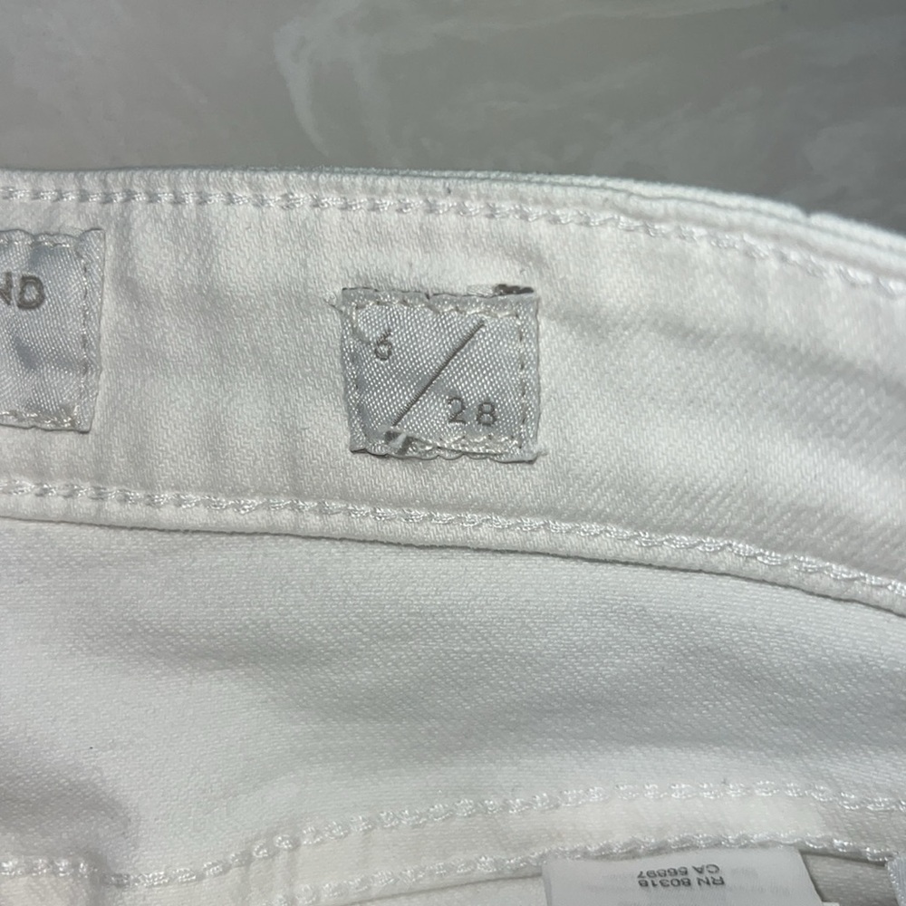 74.,Lucky brand white denim Mid Rise short “Ava” Sz. 6/28, 6”inseam, 9“rise, EUC - Picture 7 of 10